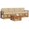 vidaXL Sofagarnituren 5 pcs Natur und Beige Massivholz Akazie