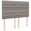 vidaXL Ottoman-Bett mit Matratze & LEDs Taupe 140x190 cm Stoff