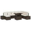 vidaXL Gartensofa-set 9 stk. Braun und Creme Poly-Rattan