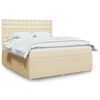 vidaXL Boxspringbett mit Matratze Creme 180x200 cm Stoff
