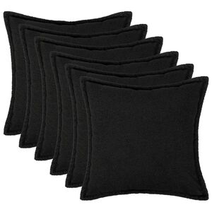 vidaXL Kissenbezug 6 pcs HOUTEN Schwarz 30 x 30 cm Boucl&eacute;