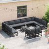 vidaXL Gartensofa-set mit Kissen 12 pcs Schwarz Aluminium