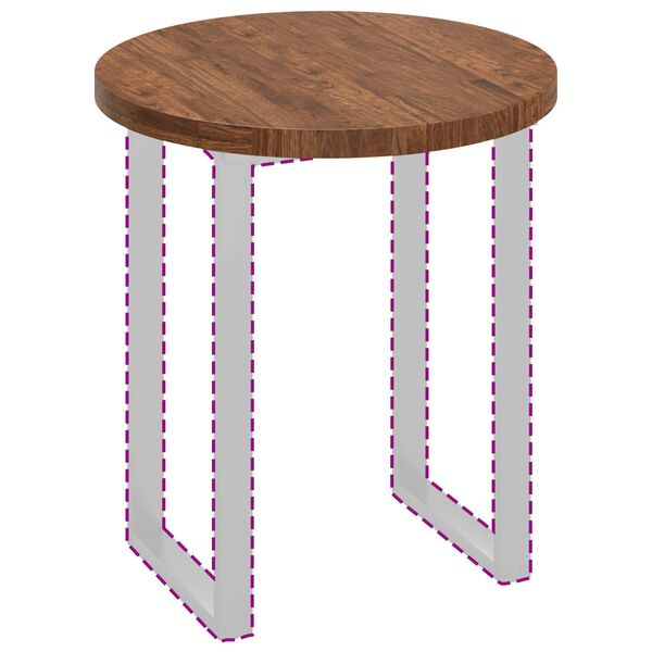 vidaXL Tischplatte Hellbraun &Oslash; 70 x 4 cm Massivholz Eiche