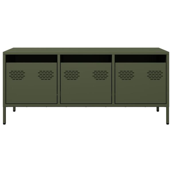 vidaXL TV-Schrank Olivgr&uuml;n 101,5x39x43,5 cm Kaltgewalzter Stahl