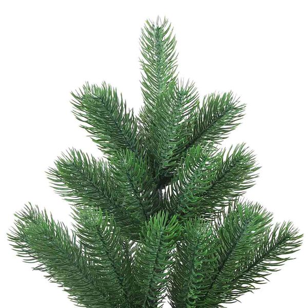 vidaXL K&uuml;nstlicher Weihnachtsbaum Nordmann LED & Kugeln Gr&uuml;n 210 cm