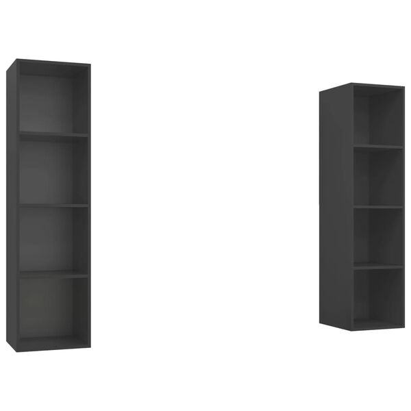 vidaXL TV-Wandschr&auml;nke 2 Stk. Grau Holzwerkstoff