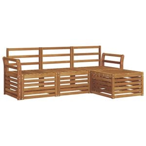 vidaXL Outdoor-Sofagarnitur 4 Stk. Natur