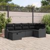 vidaXL Garten-Sofa-Set mit Kissen 6 pcs Schwarz Poly Rattan