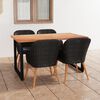 vidaXL 5-tlg. Garten-Essgruppe mit Kissen Poly Rattan Schwarz
