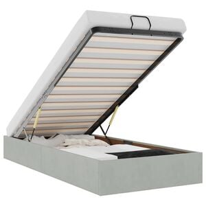 vidaXL Ottoman-Bett ohne Matratze Hellgrau 80x200 cm Samt