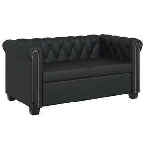 vidaXL Chesterfield-Sofa 2-Sitzer Kunstleder Schwarz
