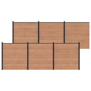 vidaXL Zaunelement 6 pcs WPC und Aluminium Braun