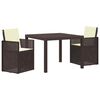 vidaXL Garten Essgruppe 3 Stk. Braun und Creme PP