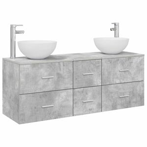 vidaXL Badezimmerschrank-Set 3 stk. Betongrau 49,5 x 41 x 64,5 cm