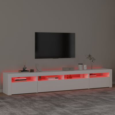 vidaXL TV-Schrank mit LED-Leuchten Weiß 240x35x40 cm