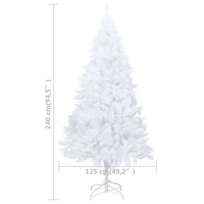 vidaXL Künstlicher Weihnachtsbaum mit Beleuchtung & Kugeln Weiß 240 cm