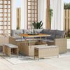 vidaXL Gartensofa-set mit Kissen 9 pcs Beige und Hellgrau Poly-Rattan
