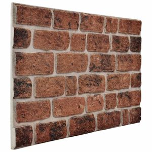 vidaXL Wandpaneele 10 stk. 100 x 50 cm Braunes Ziegel EPS-Schaum