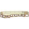 vidaXL Outdoor-Sofagarnitur mit Kissen 7 pcs Natur und Creme
