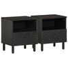 vidaXL Nachttische 2 Stk. Schwarz 40x33x46 cm Massivholz Mango