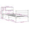 vidaXL Massivholzbett mit Regal ohne Matratze Weiß 75x190 cm Kiefer