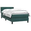 vidaXL Boxspringbett mit Matratze Dunkelgr&uuml;n 90x220 cm Samt