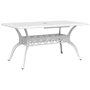vidaXL Gartentisch Wei&szlig; 150x90x72 cm Aluminiumguss