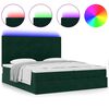 vidaXL Ottoman-Bett mit Matratzen & LEDs Dunkelgr&uuml;n 160x200 cm Samt