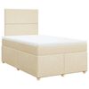 vidaXL Boxspringbett mit Matratze Creme 120x190 cm Stoff