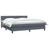 vidaXL Boxspringbett mit Matratze Dunkelgrau 180x220 cm Samt