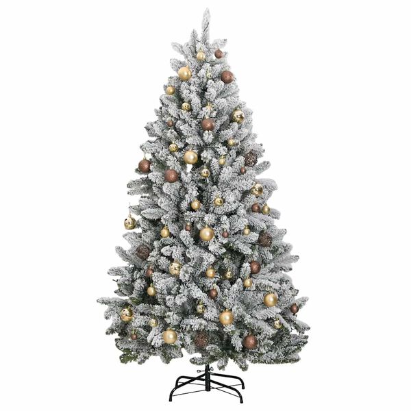 vidaXL K&uuml;nstlicher Weihnachtsbaum Klappbar 300 LEDs & Kugeln 270 cm