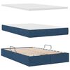 vidaXL Bett mit Stauraum und LED mit Matratze Blau 120 x 190 cm Stoff