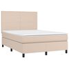 vidaXL Boxspringbett Matratze Cappuccino-Braun 140x200cm Kunstleder