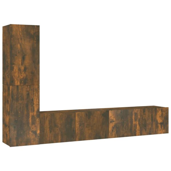 vidaXL 4-tlg. TV-Schrank-Set Räuchereiche Holzwerkstoff