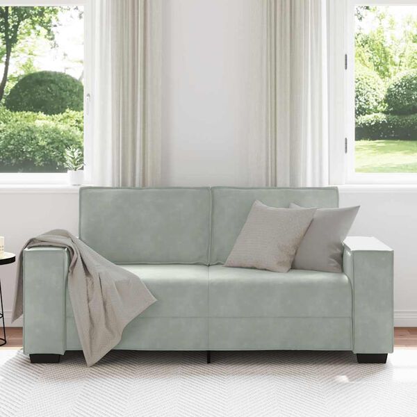 vidaXL 2-Sitzer-Sofa Hellgrau 140 cm Samt