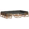 vidaXL Outdoor-Sofagarnitur mit Kissen 10 pcs Natur und Anthrazit