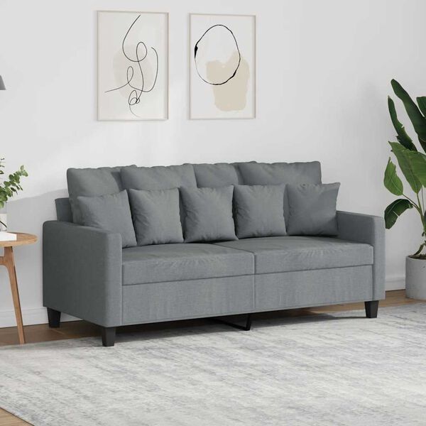 vidaXL 2-Sitzer-Sofa Hellgrau 140 cm Stoff