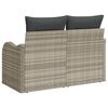 vidaXL Gartensofa mit Kissen Hellgrau 121 x 62 x 69cm Poly-Rattan