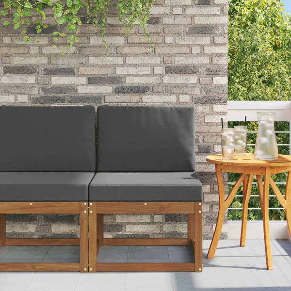 vidaXL Outdoor Mittelsofa Massivholz Akazie Natur