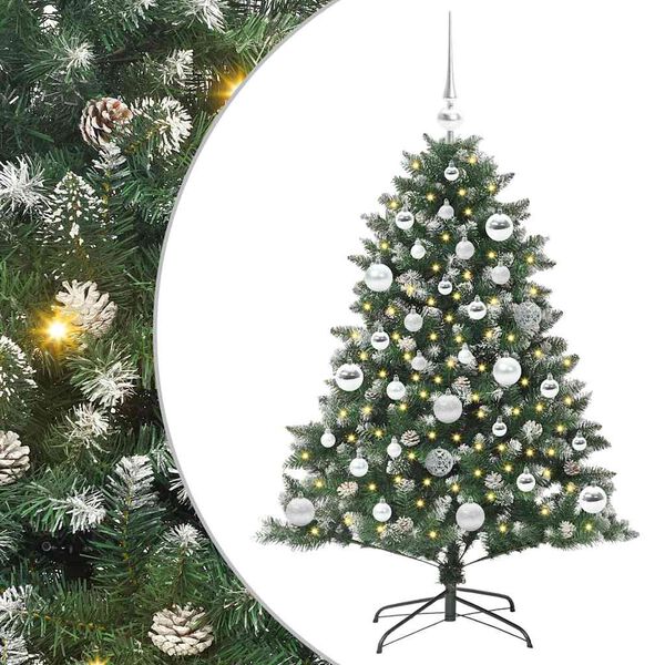 vidaXL Künstlicher Weihnachtsbaum mit 150 LEDs Grün 85 x 85 x 120 cm