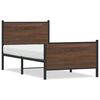 vidaXL Metallbett ohne Matratze Braun Eichen-Optik 75x190 cm