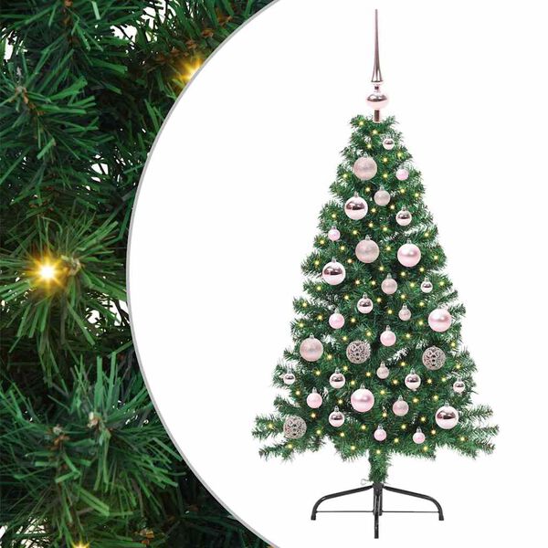 vidaXL K&uuml;nstlicher vorbeleuchteter Weihnachtsbaum Gr&uuml;n 120 cm PVC