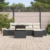 vidaXL Gartensofa-set mit Kissen 6 pcs Schwarz und Creme Poly-Rattan