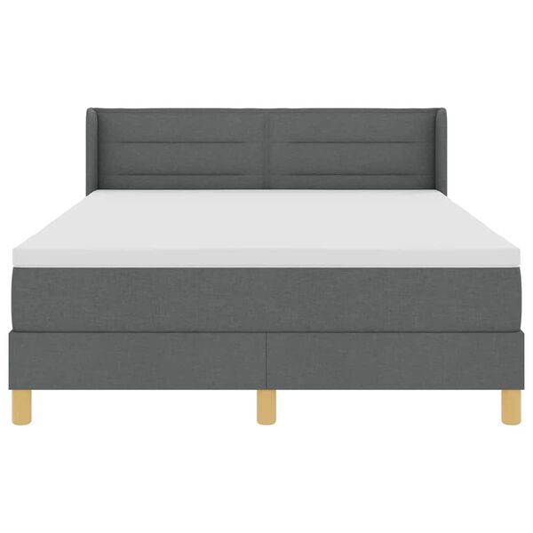 vidaXL Boxspringbett mit Matratze Dunkelgrau 200 x 160 cm Stoff