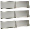 vidaXL St&uuml;tzmauer 6 stk. 100 x 12 x 40 cm Edelstahl Silber