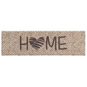 vidaXL K&uuml;chen Teppich Beige Zuhause 150 x 45 cm 100% Polyamid Waschbar