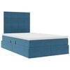 vidaXL Bett mit Stauraum und LED mit Matratze Blau 120 x 190 cm Samt