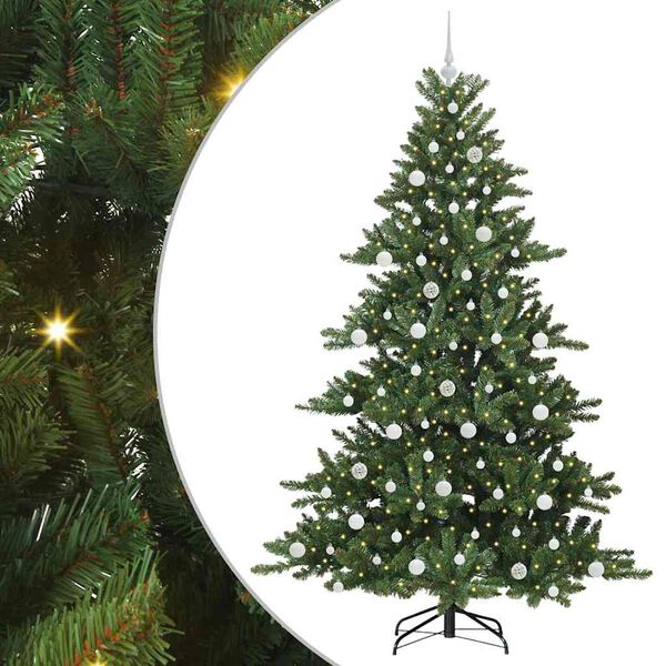 vidaXL Künstlicher klappbarer Weihnachtsbaum 210 cm PVC und Stahl