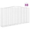 vidaXL Gabionen mit Hochbogen 8 Stk. 400x50x200/220cm Verzinktes Eisen