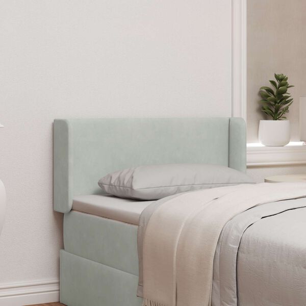 vidaXL Kopfteil Ohr Hellgrau 40,5 x 40,5 x 4 cm Samt